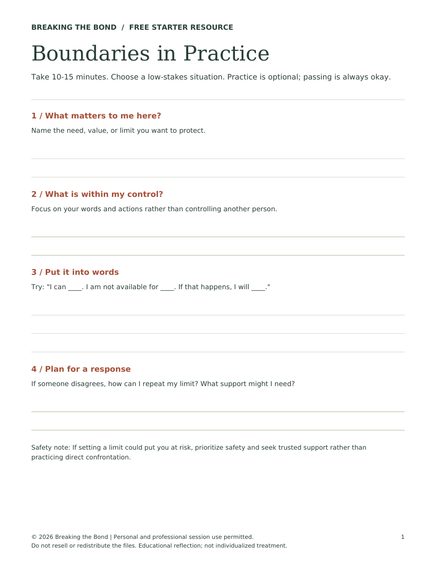 First page preview of Boundaries in Practice