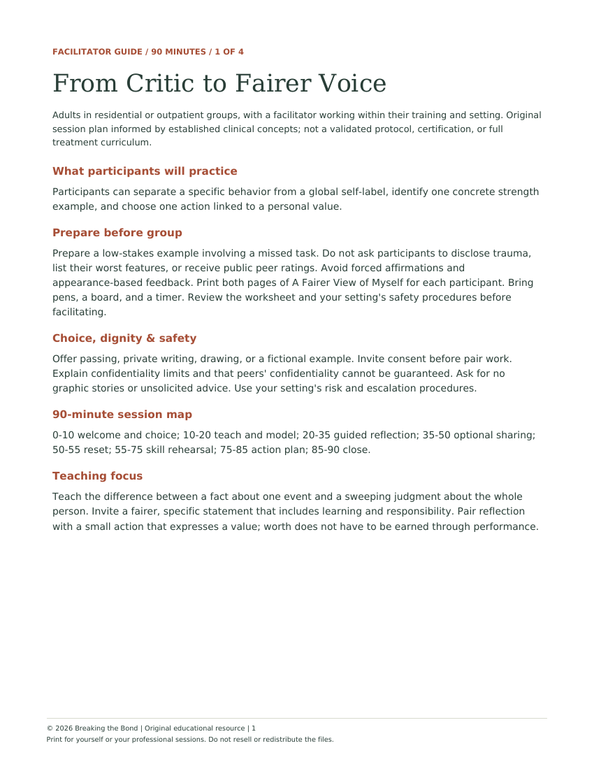 First page preview of From Critic to Fairer Voice