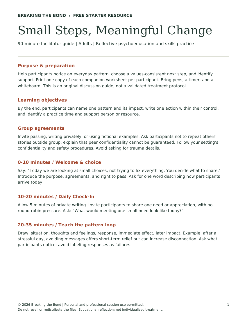 First page preview of Small Steps, Meaningful Change