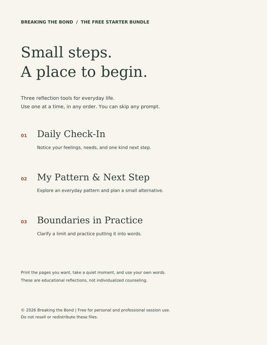 First page preview of Small Steps Starter Bundle